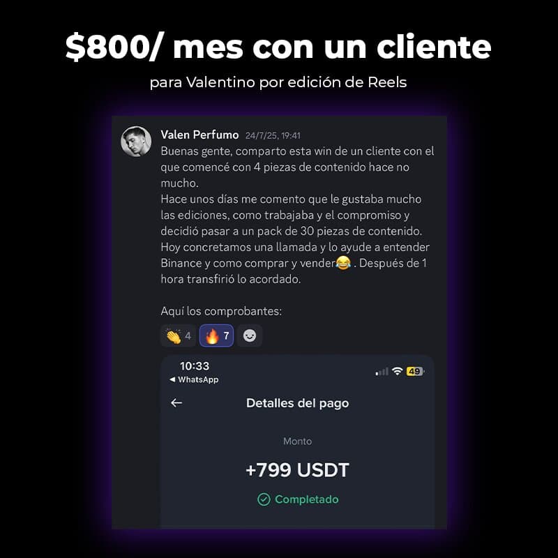 $800/mes con un cliente para Valentino